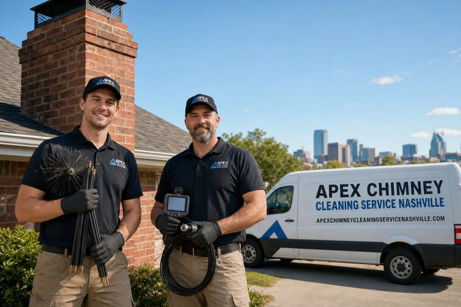 Apex Chimney Cleaning Service Nashville service vehicle and crew in Nashville, TN